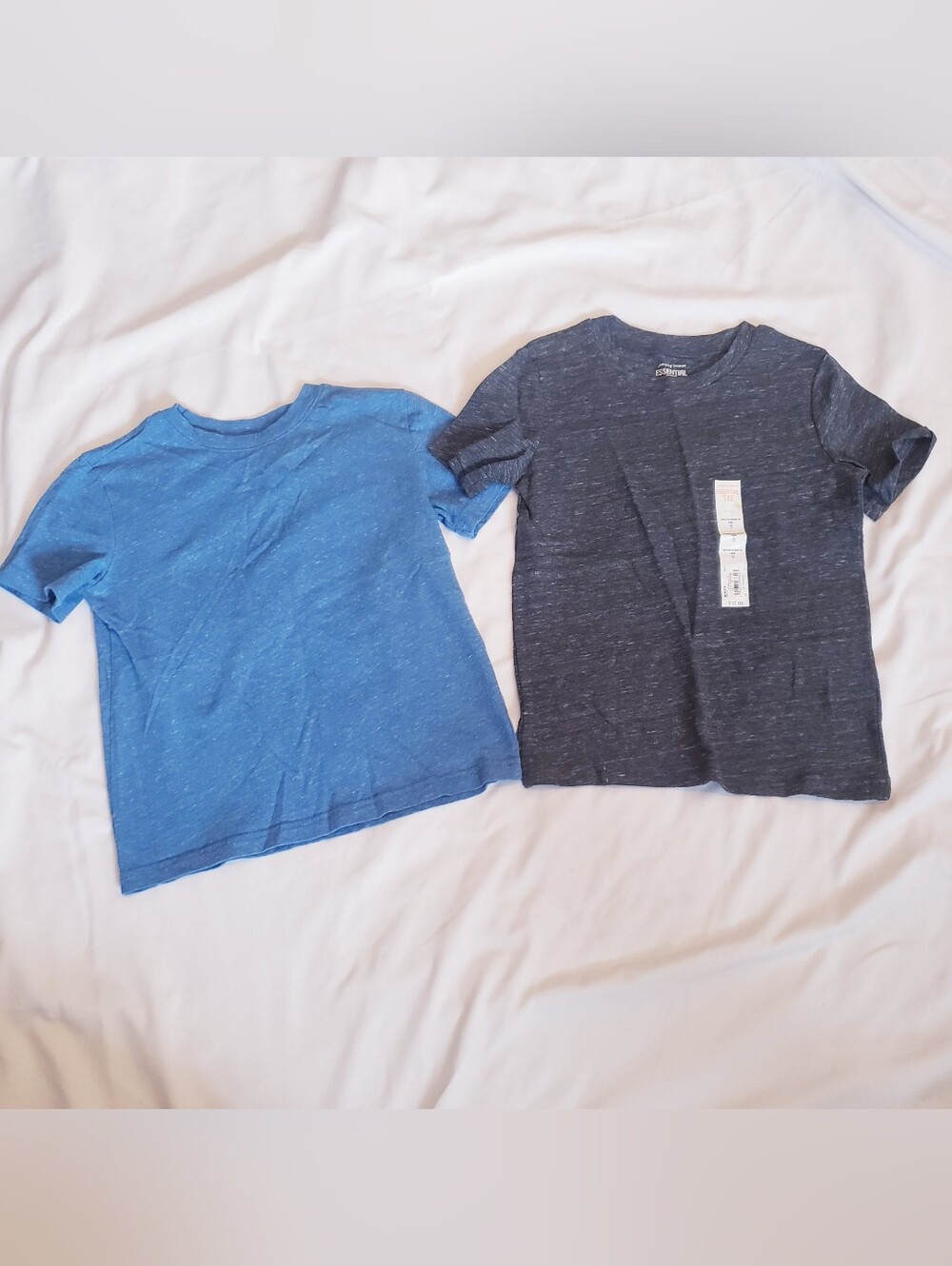 jumping beans Blue and Charcoal Heathered Short-Sleeve Tee Set